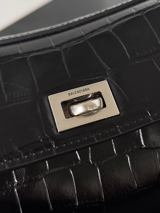 Balenciaga Rodeo Mini Handbag crocodile skin 795456 black