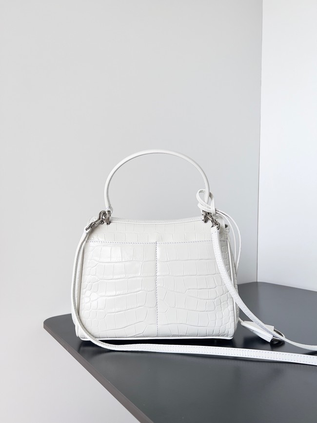 Balenciaga Rodeo Mini Handbag crocodile skin 795456 white