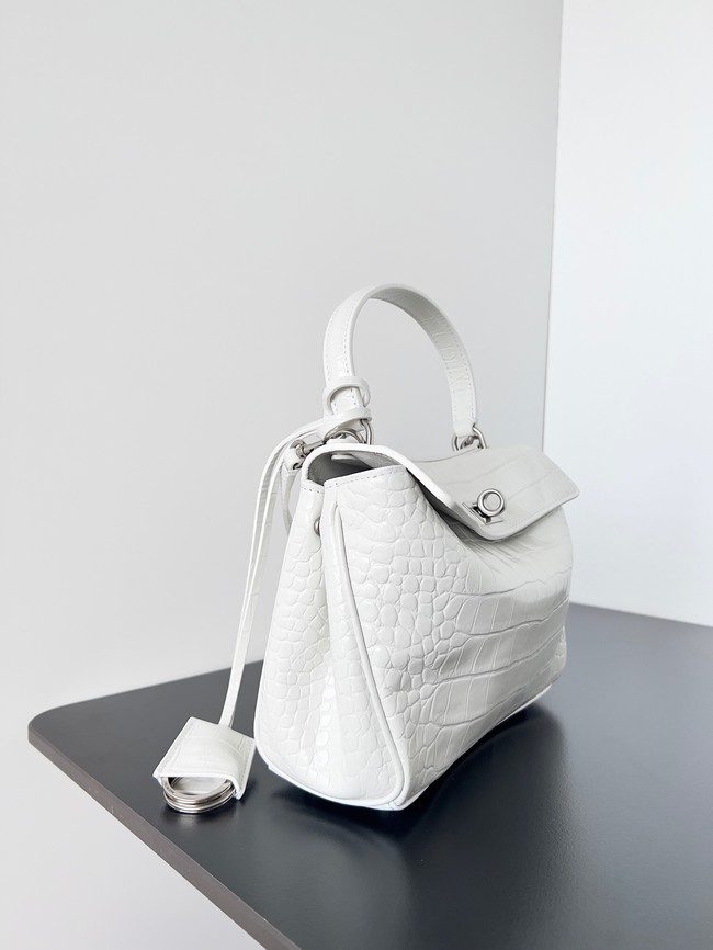 Balenciaga Rodeo Mini Handbag crocodile skin 795456 white