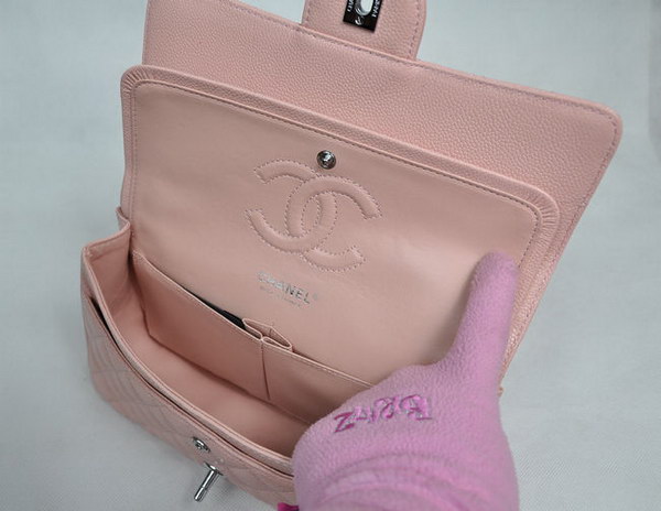 Chanel 2.55 Quilted Flap Bag 1112 Pink with Silver Hardware