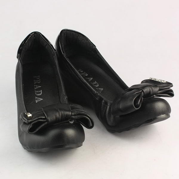 Prada Lambskin Leather Ballerina Flat 1F564D Black