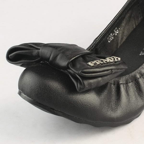 Prada Lambskin Leather Ballerina Flat 1F564D Black