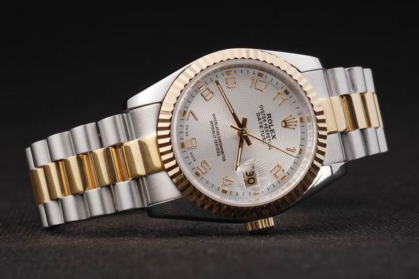 Rolex Datejust Golden&White Stainless Steel Watch-RD2407