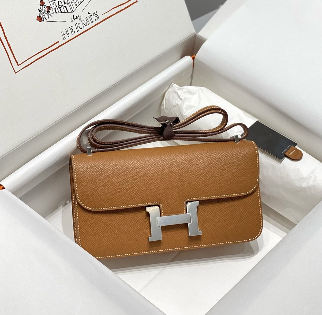 Hermes Original Espom Leather Constance Bag 5338 brown